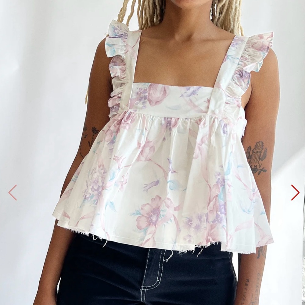 Selkie Ruffle Apron Top- Ribbon Dancer- 2X